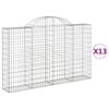 vidaXL Schanskorven 13 st gewelfd 200x30x120/140 cm ijzer