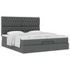 vidaXL Ottoman bed met matrassen 200x200cm stof donkergrijs