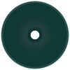 vidaXL Wastafel rond 32,5x14 cm keramiek mat donkergroen
