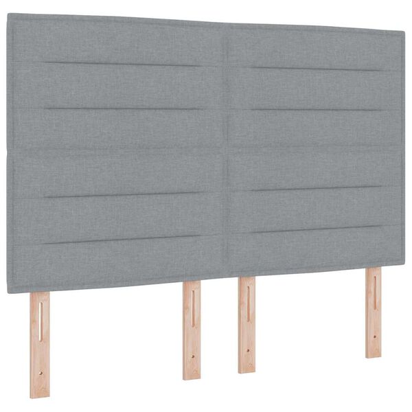 vidaXL Boxspringbed met matras Lichtgrijs 140 x 190 cm Stof