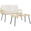 vidaXL Tuin eettafelset 2 st Naturel poly rattan