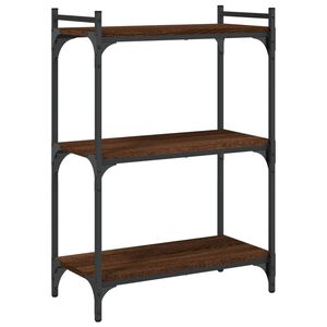 vidaXL Boekenkast 3-laags 60x30x86 cm bewerkt hout bruin eikenkleur