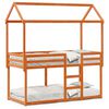 vidaXL Stapelbed met dak massief grenenhout wasbruin 80x200 cm
