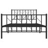 vidaXL Bedframe met hoofd- en voeteneinde metaal zwart 107x203 cm