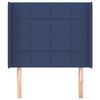 vidaXL Hoofdbord met randen 103x16x118/128 cm stof blauw