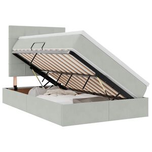 vidaXL Opbergbed met LED met matras Lichtgrijs 120 x 200 cm Fluweel