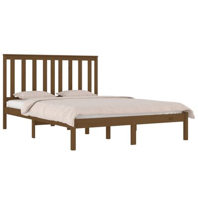 vidaXL Bedframe massief grenenhout honingbruin 140x200 cm