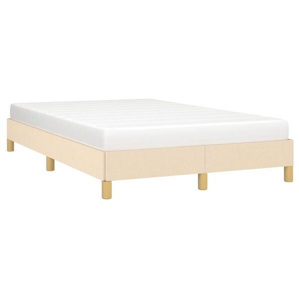 vidaXL Bedframe zonder matras 120x190 cm stof cr&egrave;mekleurig