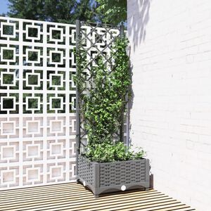 vidaXL Plantenbak met latwerk 40x40x121,5 cm polypropeen