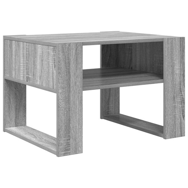 vidaXL Salontafel met opslag Grijs Sonoma 66 x 53 x 45 cm Bewerkt hout