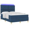 vidaXL Boxspring bed met matras met hoofdeinde Blauw 140 x 190 cm Stof