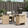 vidaXL Tuinstoelen 4 st met kussens poly rattan beige