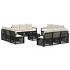 vidaXL Tuinbankenset 13 pcs Zwart poly rattan