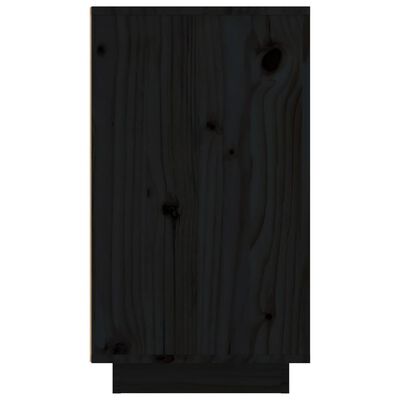 vidaXL Wijnkast 23x34x61 cm massief grenenhout zwart