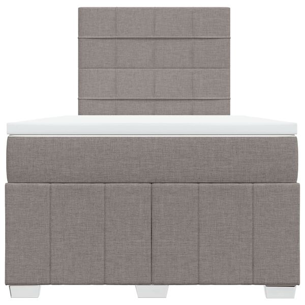 vidaXL Boxspring met matras stof taupe 120x190 cm