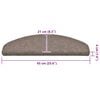 vidaXL Trapmatten Zelfklevend 30 stuks 65x21x4 cm Beige Halfrond Groot