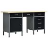 vidaXL Werkbank 160x60x85 cm staal zwart