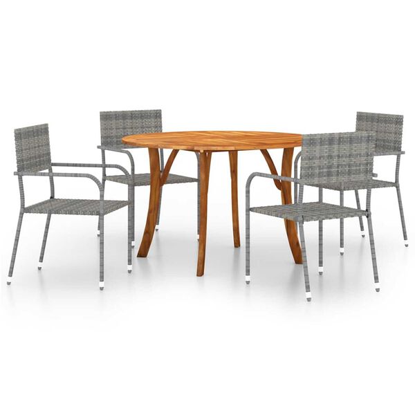 vidaXL 5-delige Tuinset antracietkleurig