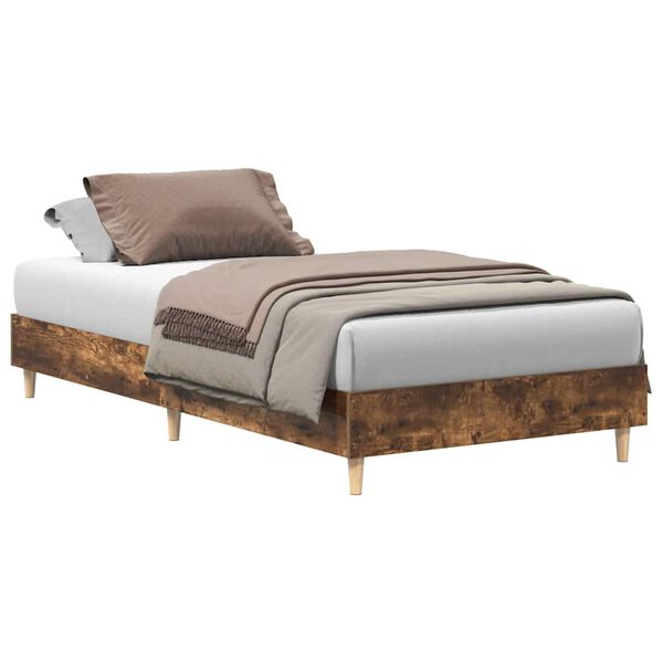 vidaXL Bedframe zonder matras 90x200 cm spaanplaat gerookt eiken