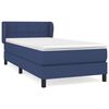 vidaXL Boxspring met matras stof blauw 90x190 cm