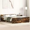 vidaXL Bedframe met hoofd- en voeteneinde gerookt eiken 140x200 cm