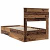 vidaXL Bedframe met hoofdeinde Oudhout 90 x 190 cm Bewerkt hout
