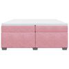 vidaXL Boxspring met matras fluweel roze 200x200 cm
