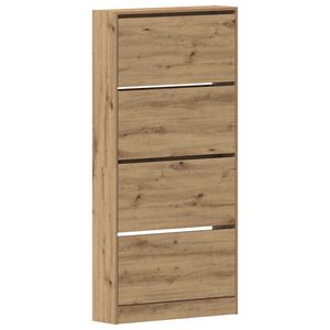 vidaXL Schoenenkast 80 x 21 x 163,5 cm Bewerkt hout Artisan Eiken