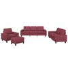 vidaXL 4-delige Loungeset stof wijnrood