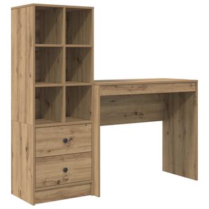 vidaXL Bureau Artisan Eiken 135,5 x 40 x 127 cm 2 st