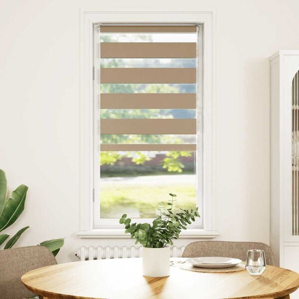 vidaXL Zebra Blind 55x100 cm stofbreedte 50,9 cm polyester zandbruin