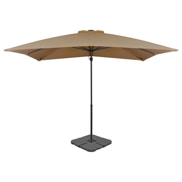 vidaXL Parasol met draagbare voet taupe