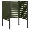 vidaXL Afvalcontainer scherm 85 x 85 x 113 cm Staal Olijfgroen