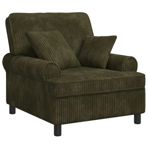 vidaXL XL fauteuil met kussens Groen 1,5 Lijnen Stof