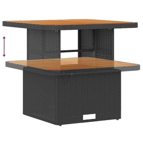 vidaXL Tuin Sofa Set met kussen 9 pcs Zwart poly rattan