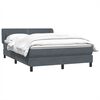 vidaXL Boxspring met matras fluweel donkergrijs 140x210 cm
