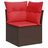 vidaXL 5-delige Loungeset met kussens poly rattan acacia bruin