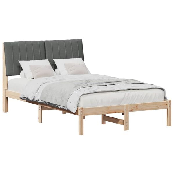 vidaXL Bedframe met hoofdeinde Bruin 120 x 200 cm Massief grenenhout