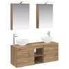 vidaXL Badkamermeubelset 5 pcs Artisanaal eiken Bewerkt hout en glas