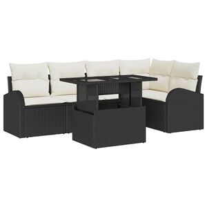 vidaXL Tuin Sofa Set 6 st 5-Aantal zitplaatsen Zwart Poly riet