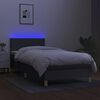 vidaXL Boxspring met matras en LED stof donkergrijs 80x200 cm