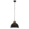 vidaXL Hanglamp industrieel rond 25 W E27 50 cm mangohout zwart