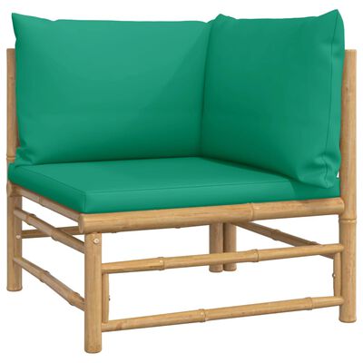 vidaXL 6-delige Loungeset met kussens bamboe groen