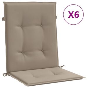 vidaXL Tuinstoelkussens 6 st 100x50x3 cm oxford stof taupe
