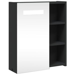 vidaXL Badkamerkast met spiegel en LED 45x13x52 cm zwart