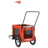 vidaXL Hondenfietstrailer oxford stof en ijzer oranje en zwart