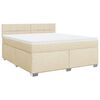 vidaXL Boxspring met matras stof cr&egrave;mekleurig 180x200 cm