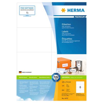 HERMA Etiketten PREMIUM 100 vellen A4 105x74 mm