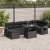 vidaXL 8-delige Loungeset met kussens poly rattan zwart