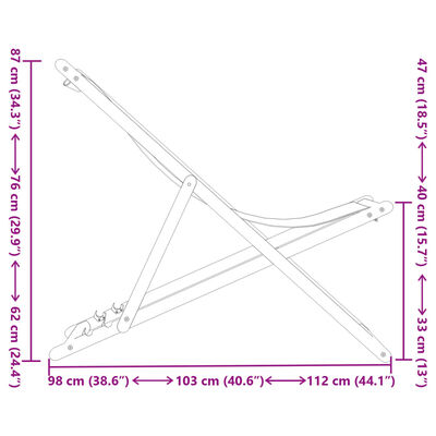 vidaXL Strandstoel inklapbaar massief eucalyptushout en stof beige